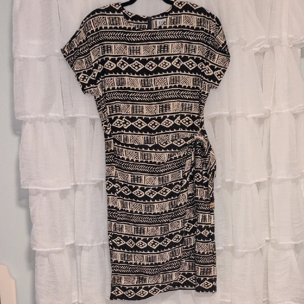 Vintage Dawn Joy II early 90s late 90s dress Size 14 Black Beige